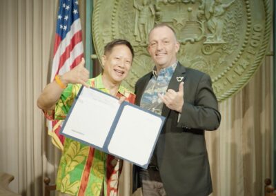 Steve Sue and Gov Josh Green for Shaka Bill